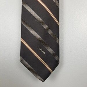 Lanvin men's neck tie, brown, stripe